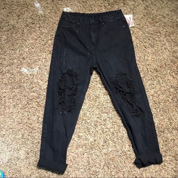 Unif x Urban Outfitters Twerk Jeans Black Sz 27 - Picture 3 of 7
